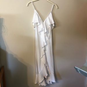 Victoria's Secret Satin Ruffle PolkaDot Midi Dress